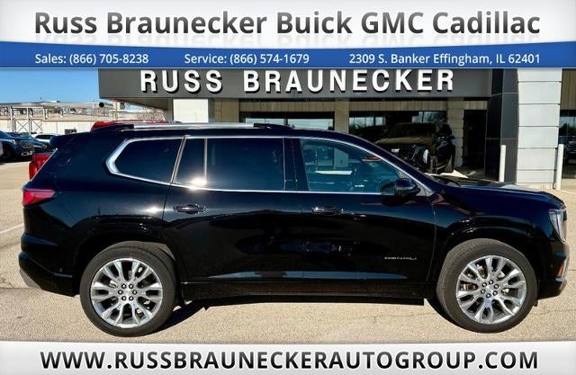 2024 GMC Acadia Denali in Ebony Twilight Metallic — front three-quarter view