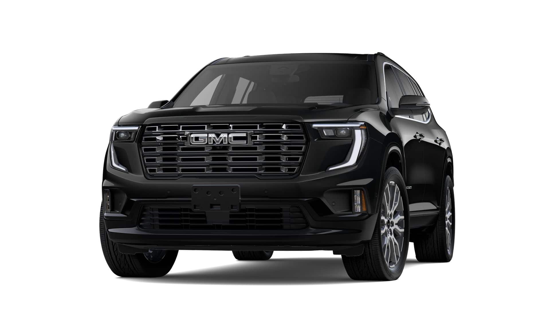 2026 GMC Acadia Denali Ultimate in Ebony Twilight Metallic — front three-quarter view