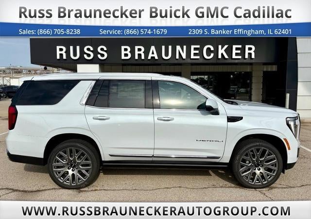 2026 GMC Yukon Denali Ultimate in Glacier White Tricoat — front three-quarter view