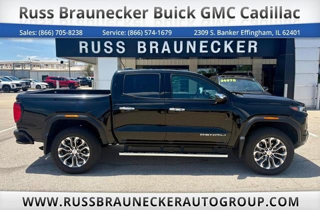 2024 GMC Canyon Denali in Onyx Black — front three-quarter view