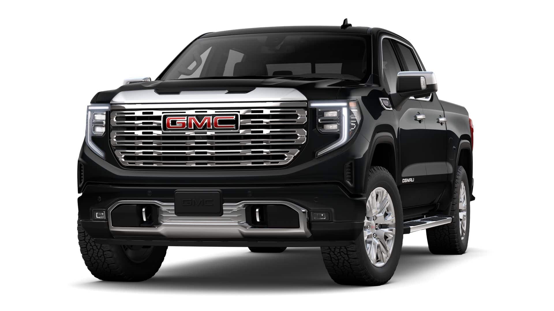 2026 GMC Sierra 1500 Denali in Onyx Black — front three-quarter view
