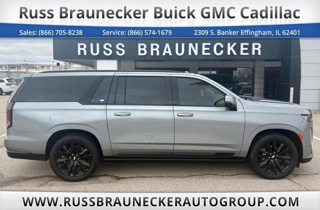 2024 Cadillac Escalade ESV Sport Platinum in Argent Silver Metallic — front three-quarter view
