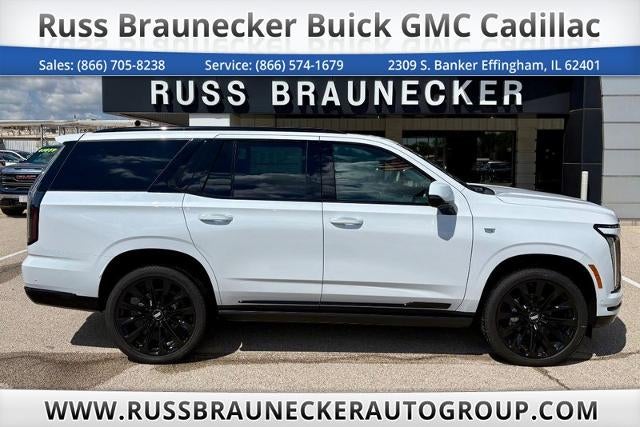 2026 Cadillac Escalade Platinum Sport in Vibrant White Tricoat — front three-quarter view