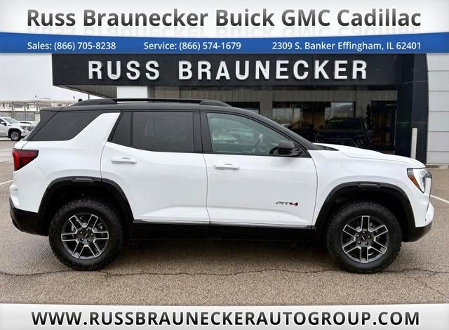2026 GMC Terrain AT4 in Summit White — front three-quarter view