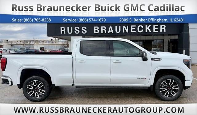 2026 GMC Sierra 1500 AT4 in Summit White — front three-quarter view