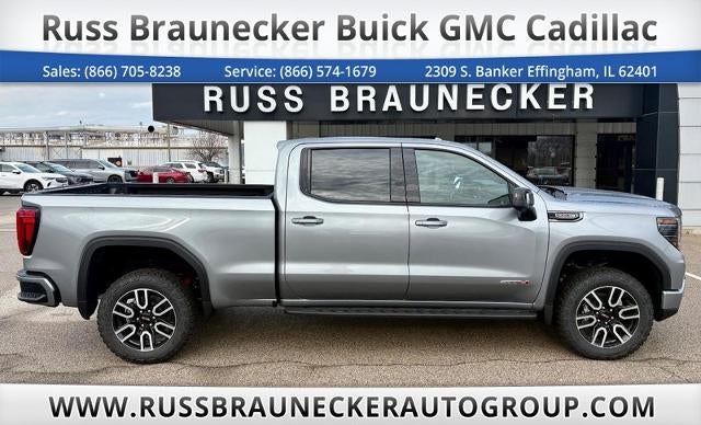 2026 GMC Sierra 1500 AT4 in Sterling Metallic — front three-quarter view
