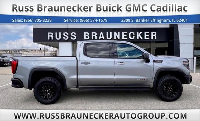 2023 GMC Sierra 1500 AT4X in Sterling Metallic — front three-quarter view