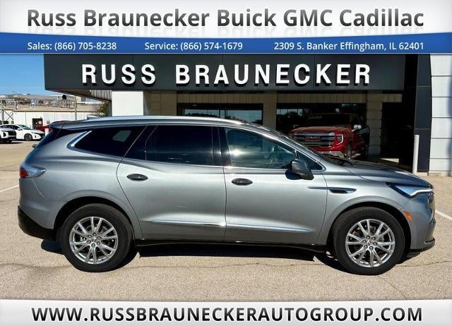 2023 Buick Enclave Essence in Moonstone Gray Metallic — front three-quarter view