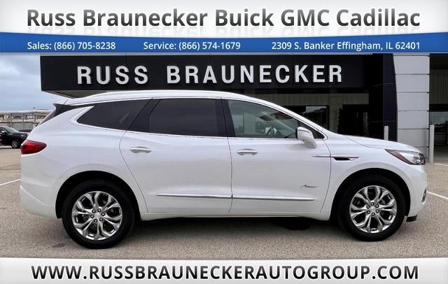 2021 Buick Enclave Avenir in White Frost Tricoat — front three-quarter view