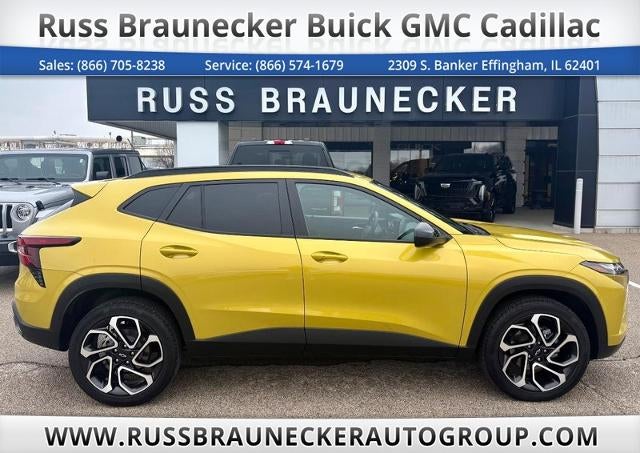 2025 Chevrolet Trax 2RS in Nitro Yellow Metallic — front three-quarter view