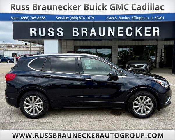 2020 Buick Envision Essence in Dark Moon Blue Metallic — front three-quarter view
